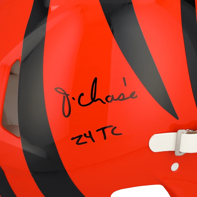 Ja'Marr Chase Cincinnati Bengals Autographed Riddell Speed Authentic Helmet with "24 TC" Inscription