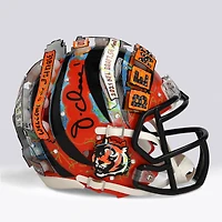 Ja'Marr Chase Cincinnati Bengals Autographed Riddell Speed Mini Helmet - Art by Charles Fazzino - WN55916245