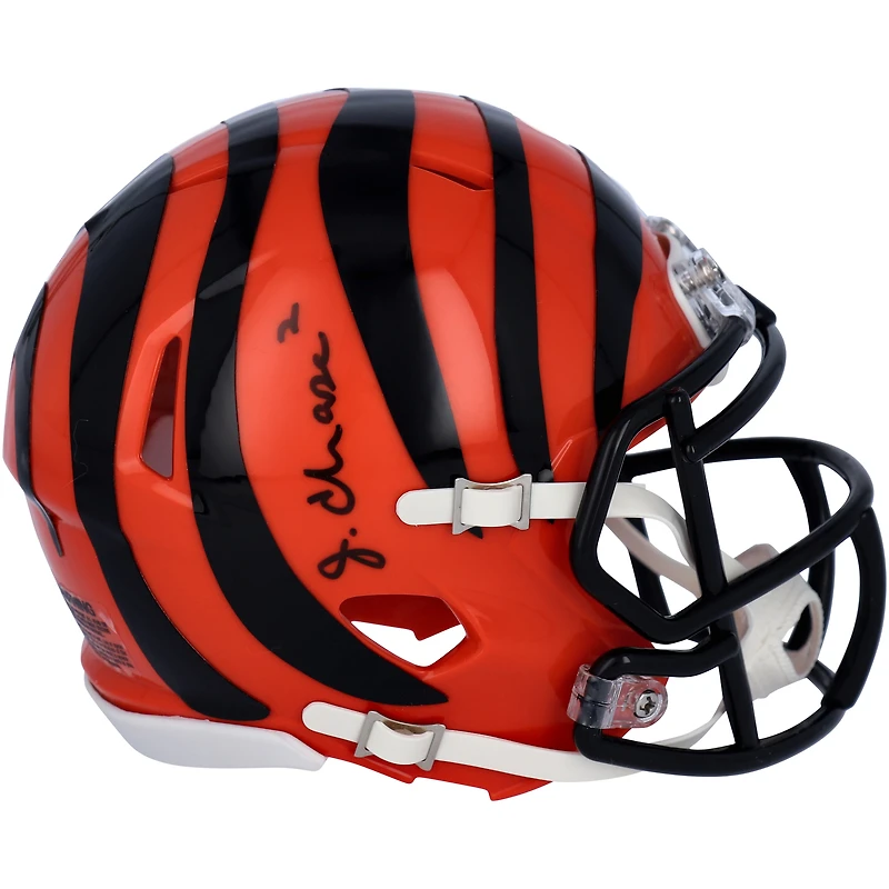 Casque Riddell Speed Mini autographié par Ja'Marr Chase des Cincinnati Bengals