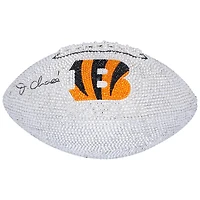 Ja'Marr Chase Cincinnati Bengals Autographed Swarovski Crystal White Panel Football - Art by Rock On Sports 