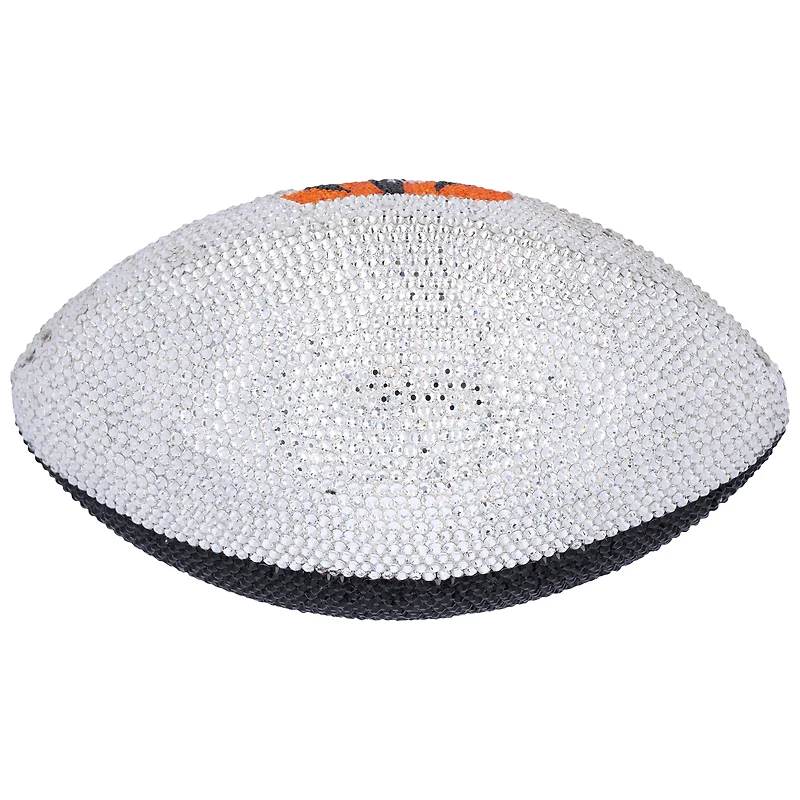 Ja'Marr Chase Cincinnati Bengals Autographed Swarovski Crystal White Panel Football - Art by Rock On Sports 