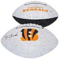 Ja'Marr Chase Cincinnati Bengals Autographed Swarovski Crystal White Panel Football - Art by Rock On Sports