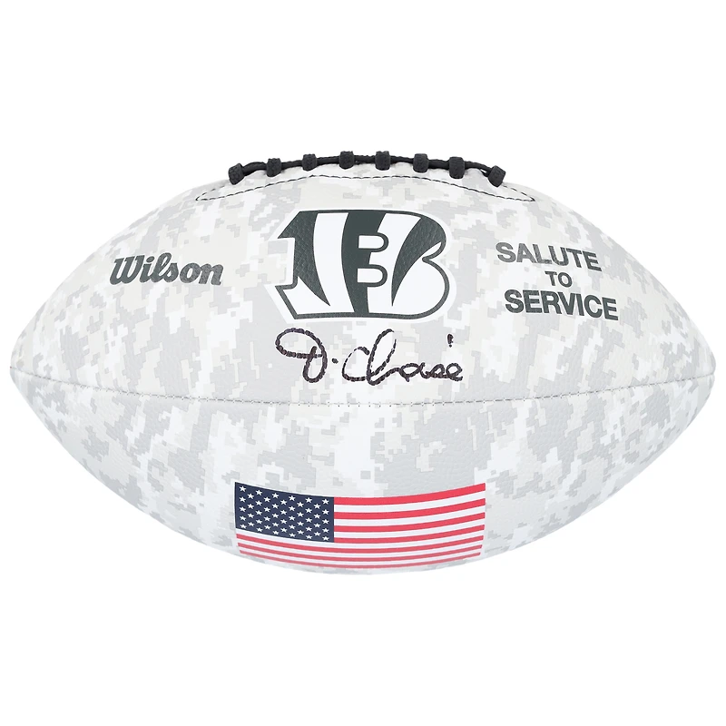 Ja'Marr Chase Cincinnati Bengals Autographed Wilson 2024 Salute To Service Football