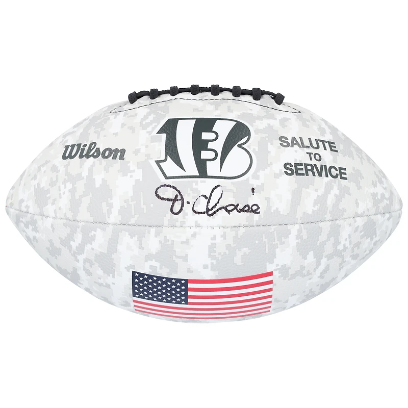 Ballon de football Wilson 2024 autographié par Ja'Marr Chase des Bengals de Cincinnati