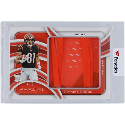 Carte de recrue Jermaine Burton, Bengals de Cincinnati, collection Panini Immaculate 2024, gants reliques bicolores #RJL-JBN #4/5
