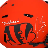 Casque authentique Riddell Rave Speed autographié par Joe Burrow et Ja'Marr Chase des Bengals de Cincinnati