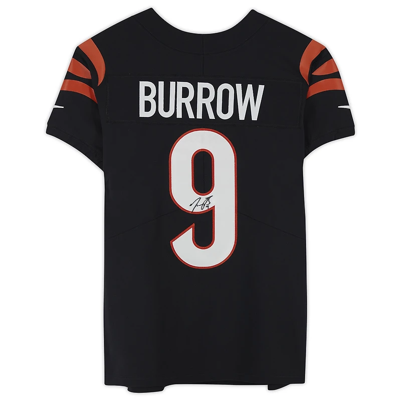 Maillot Nike Elite autographié par Joe Burrow Black des Bengals de Cincinnati