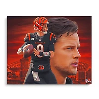 Impression photo de Joe Burrow Cincinnati Bengals 16" x 20" - Conçue par l'artiste Brian Konnick
