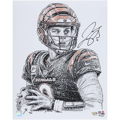 Joe Burrow Cincinnati Bengals Autographed 16" x 20" Photo Print - Art by Jayce Hall - Limited Edition of 50