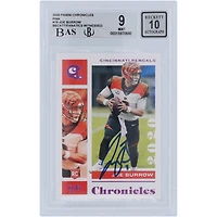 Carte de recrue 9/10 authentifiée 2020 Panini Chronicles Pink #19 Beckett Fanatics autographiée par Joe Burrow Cincinnati Bengals - Sous-grades 9,9,9,9.5