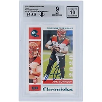 Carte de recrue 9/10 authentifiée 2020 Panini Chronicles Teal #19 Beckett Fanatics autographiée par Joe Burrow Cincinnati Bengals - Sous-grades 9.5,8.5,9,9.5