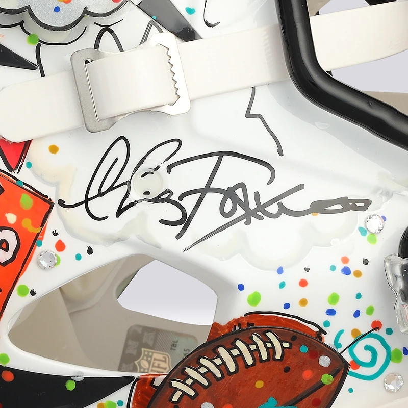 Casque Riddell Speed Authentic alternatif 2022 autographié par Joe Burrow (Cincinnati Bengals) - Illustration de Charles Fazzino - WN55916658