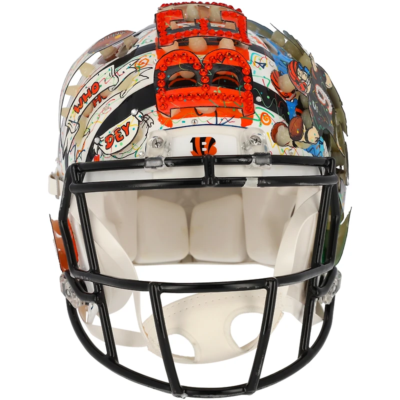 Joe Burrow Cincinnati Bengals Autographed 2022 Alternate Riddell Speed Authentic Helmet - Art by Charles Fazzino - XP14013001
