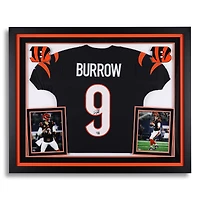 Maillot Nike Elite noir encadré de luxe autographié par Joe Burrow des Bengals de Cincinnati