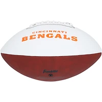 Ballon de football Franklin White Panel autographié par Joe Burrow des Bengals de Cincinnati