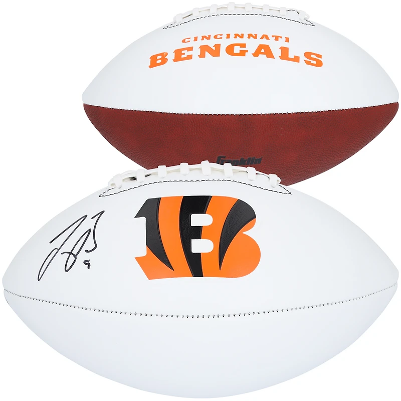 Ballon de football Franklin White Panel autographié par Joe Burrow des Bengals de Cincinnati