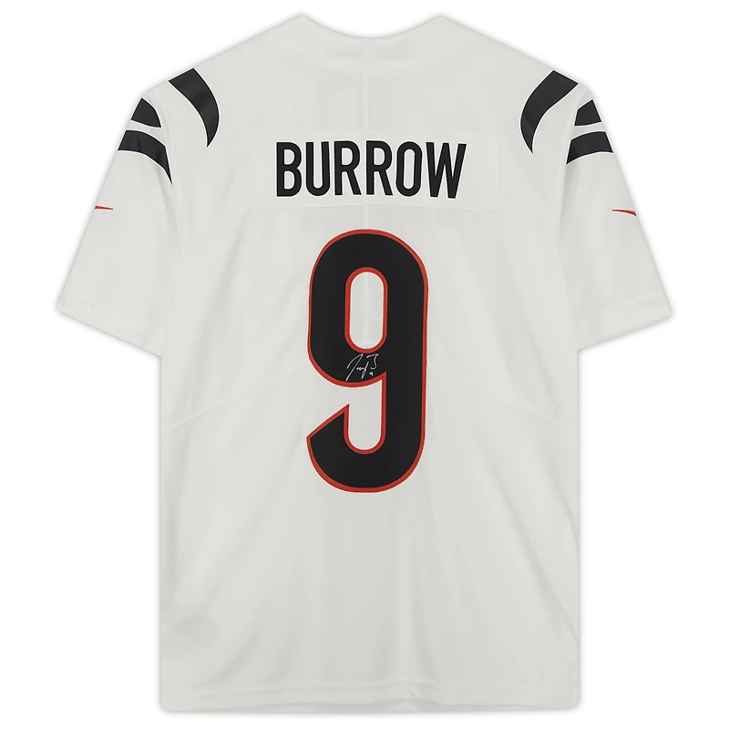 Maillot Nike Vapor Limited blanc dédicacé par Joe Burrow des Bengals de Cincinnati