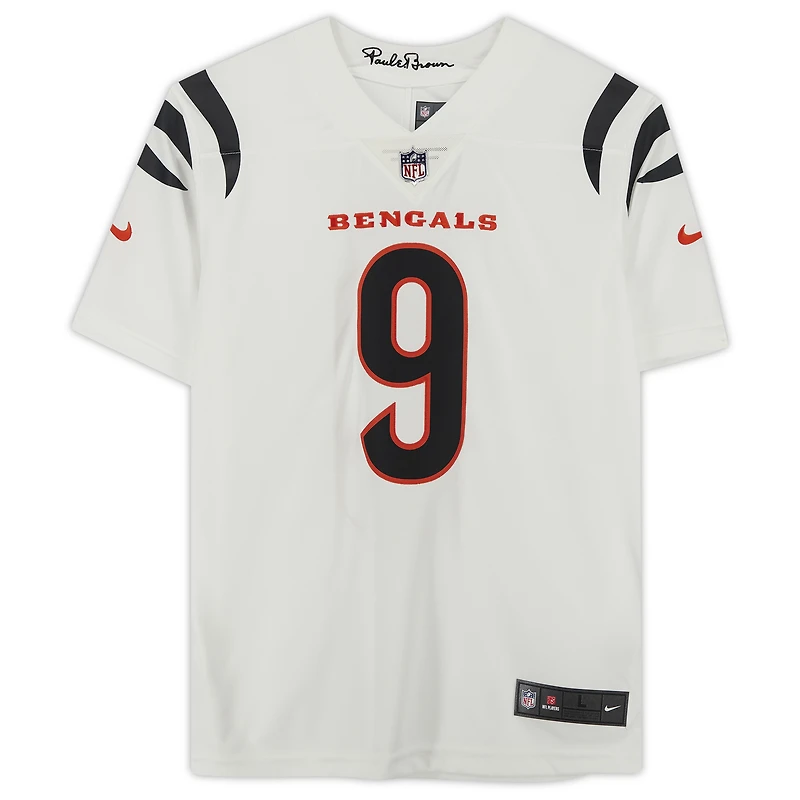 Maillot Nike Vapor Limited blanc dédicacé par Joe Burrow des Bengals de Cincinnati