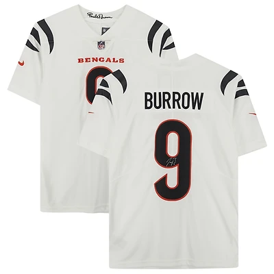 Maillot Nike Vapor Limited blanc dédicacé par Joe Burrow des Bengals de Cincinnati