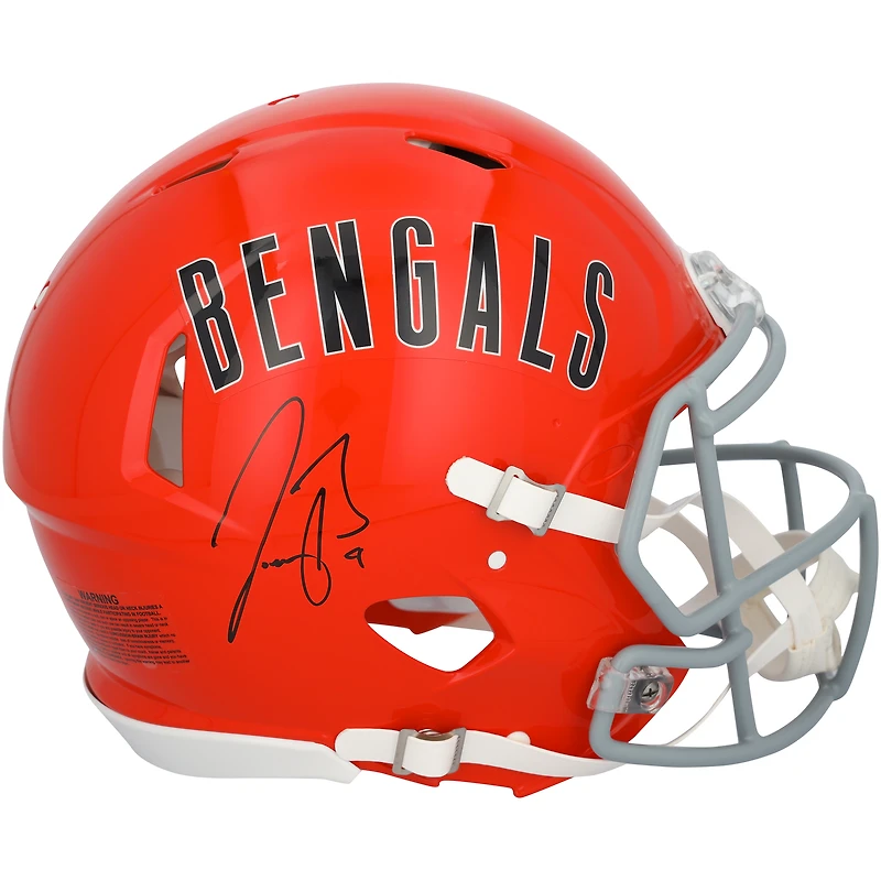 Casque authentique Riddell 1968-79 Throwback Speed autographié par Joe Burrow des Bengals de Cincinnati