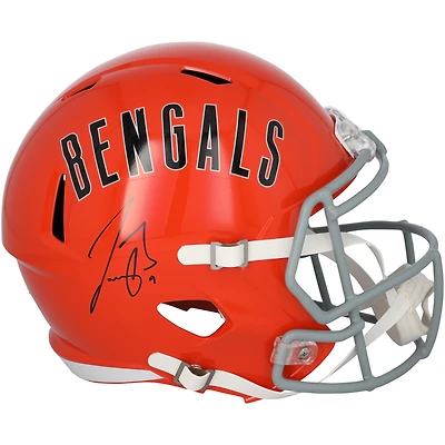 Joe Burrow Cincinnati Bengals Autographed Riddell 1968-79 Throwback Speed Replica Helmet