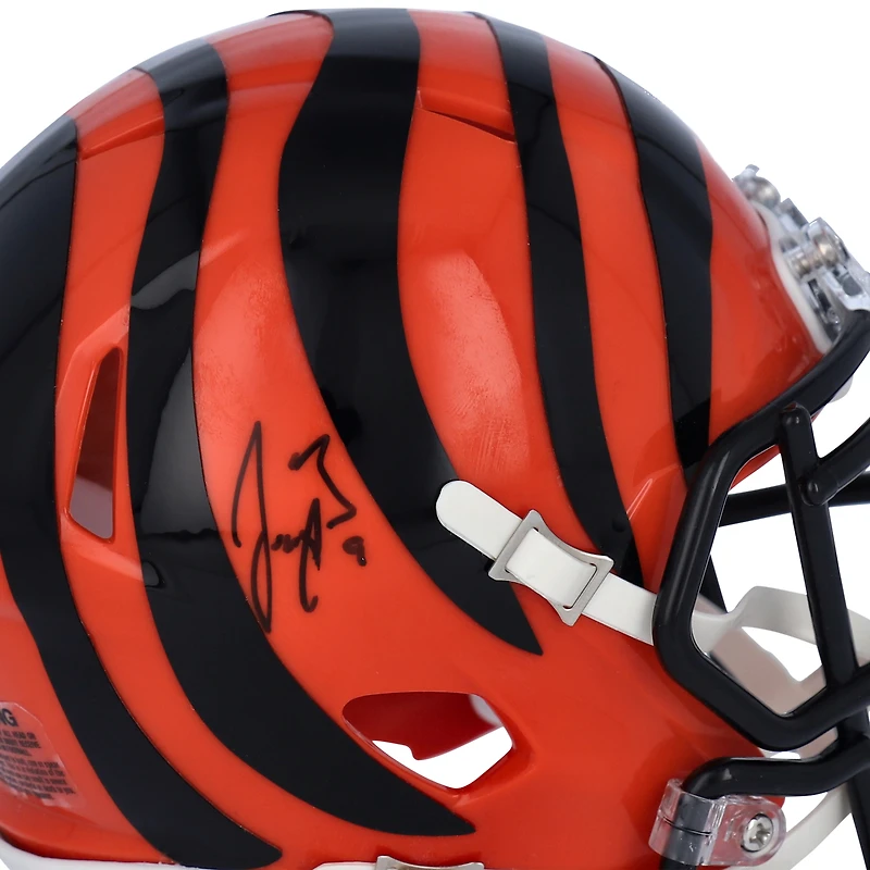 Casque Riddell Speed ​​Mini autographié par Joe Burrow des Bengals de Cincinnati