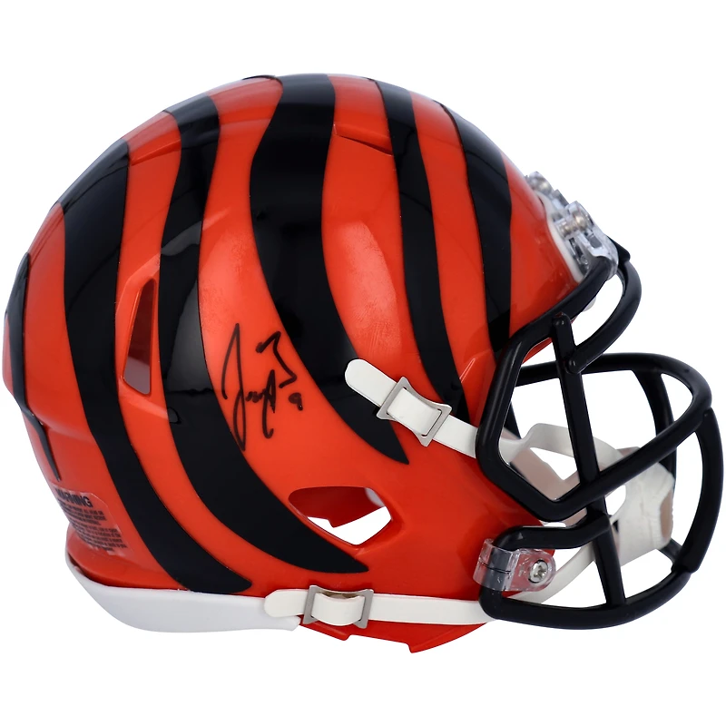 Casque Riddell Speed ​​Mini autographié par Joe Burrow des Bengals de Cincinnati