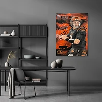 Impression giclée sur toile étirée autographiée de 24" x 36" de Joe Burrow Cincinnati Bengals avec inscription "#1 Pick" - Art de Justyn Farano - Édition limitée à 9