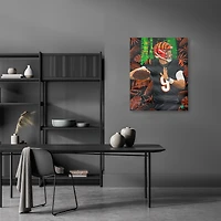 Impression giclée sur toile étirée autographiée de 30" x 40" de Joe Burrow Cincinnati Bengals - Art par Cortney Wall - #1 de l'édition limitée 1 - Noir et jungle
