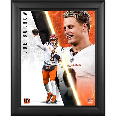 Joe Burrow, joueur des Bengals de Cincinnati, encadré, collage Radiance 33 x 41 cm