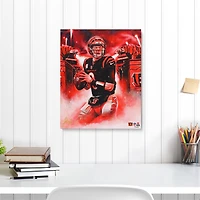 Impression giclée sur toile étirée de 16" x 20" de Joe Burrow Cincinnati Bengals - Art par Jordan Spector