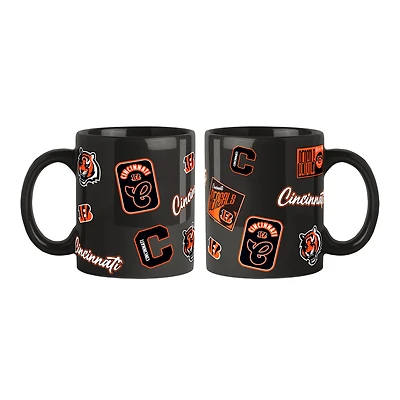 Lot de 2 tasses colorées de 44 cl (15 oz) aux couleurs des Bengals de Cincinnati (Logo Brands)