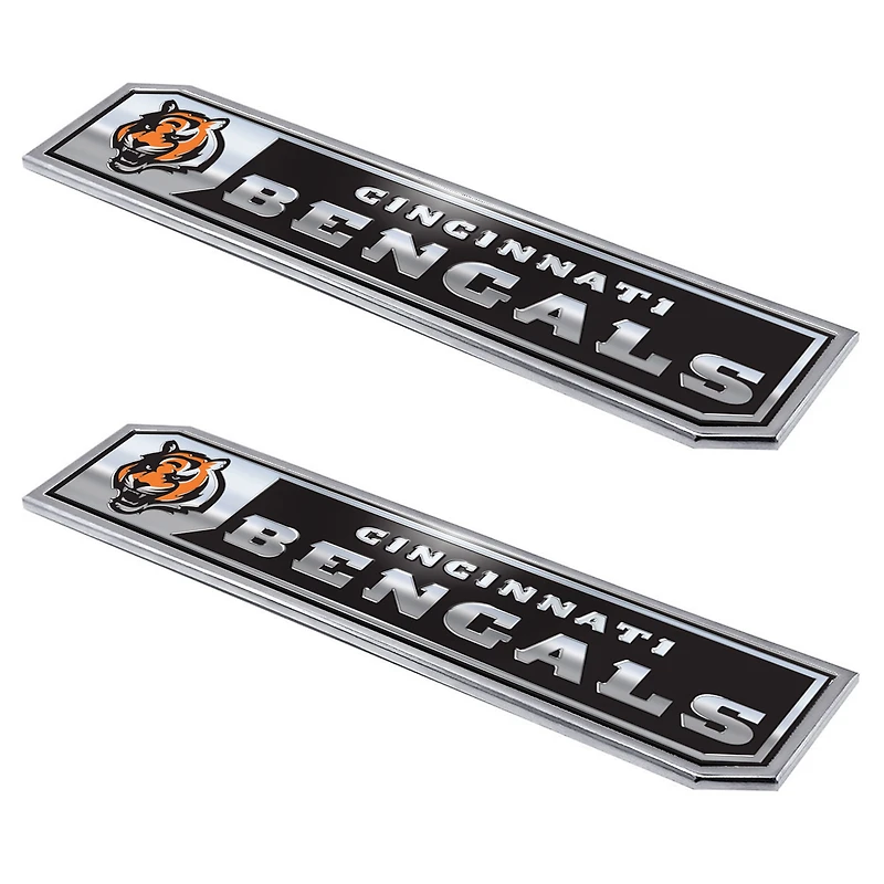 Logo Brands  Cincinnati Bengals 2-Pack Embossed Truck Emblem Set