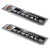 Logo Brands  Cincinnati Bengals 2-Pack Embossed Truck Emblem Set
