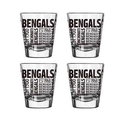 Logo Brands Cincinnati Bengals 4-Pack 2oz. Shot Glass Set