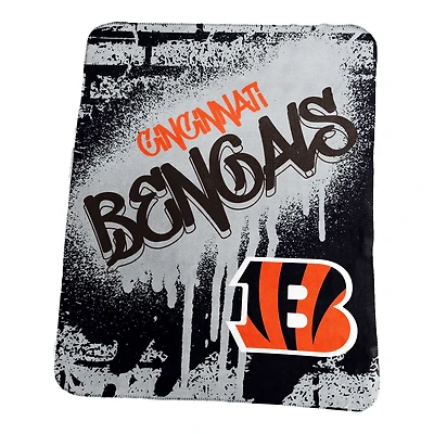Couverture polaire Logo Brands Cincinnati Bengals 50" x 60" style graffiti classique