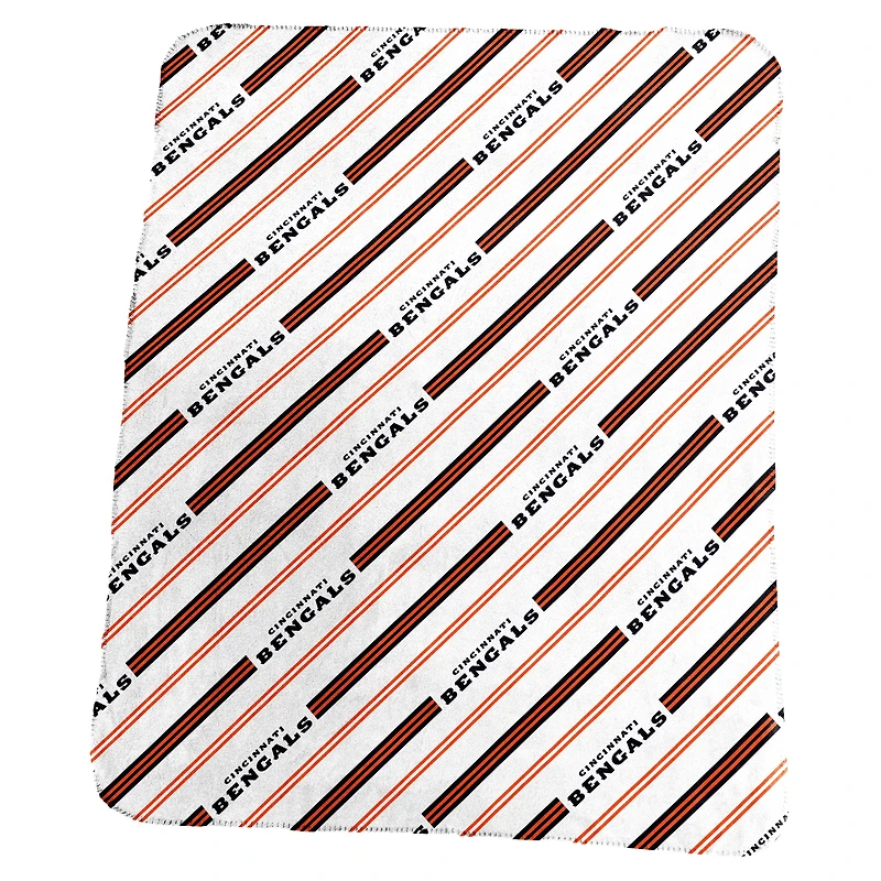 Logo Brands Cincinnati Bengals 50" x 60" Classic Vertical Stripe Fleece Throw Blanket