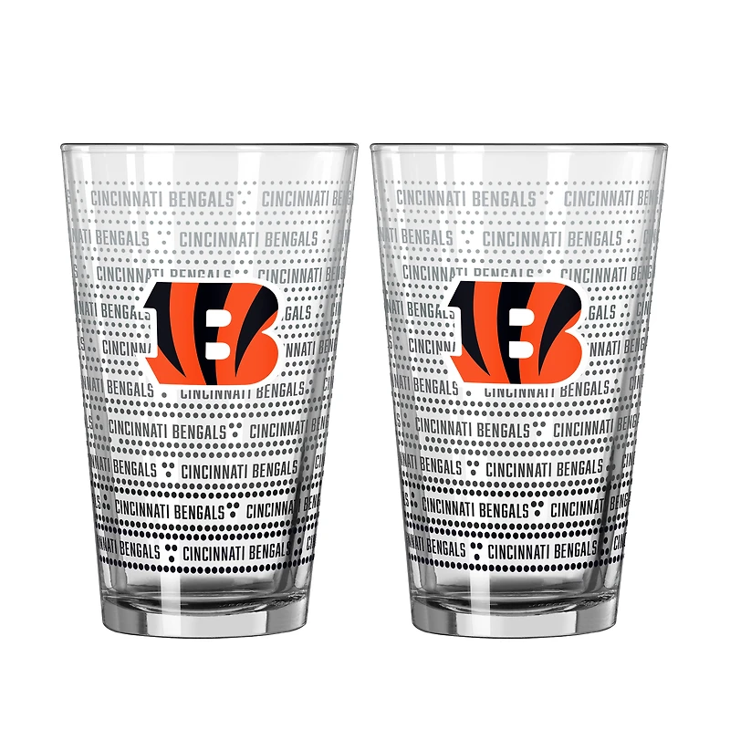Logo Brands Cincinnati Bengals Two-Pack Chant Fade 16oz. Pint Glass Set