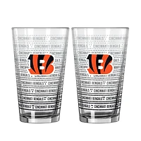 Logo Brands Cincinnati Bengals Two-Pack Chant Fade 16oz. Pint Glass Set