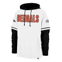 Men's '47  White Cincinnati Bengals Throwback Shortstop Pullover Hoodie