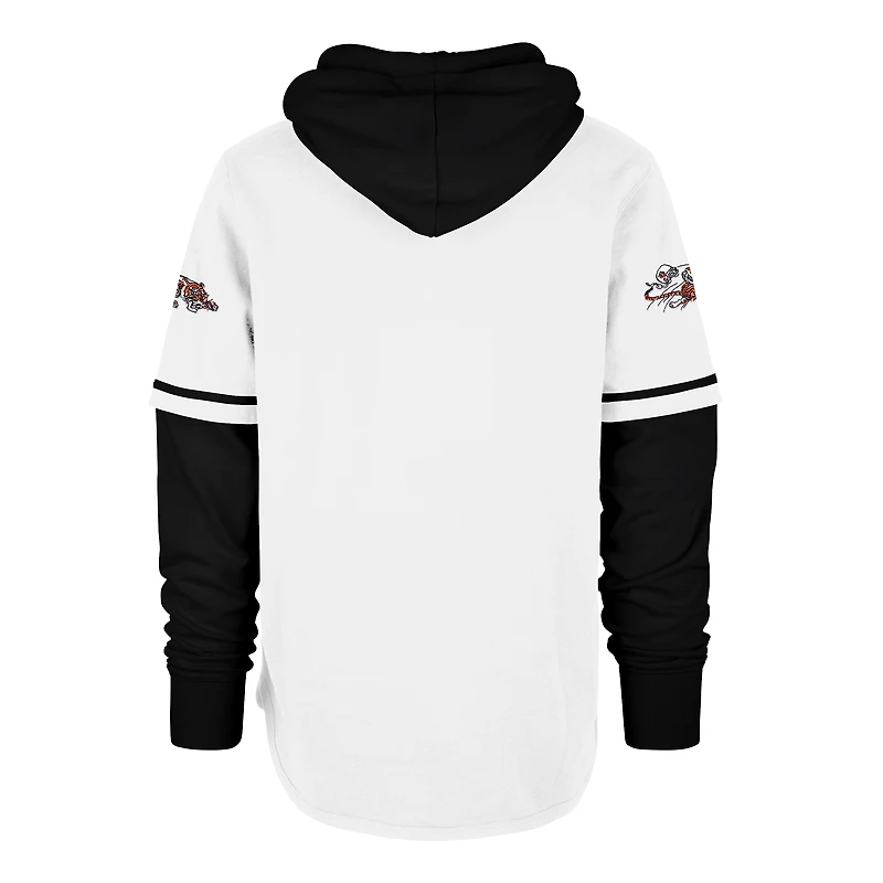 Men's '47  White Cincinnati Bengals Throwback Shortstop Pullover Hoodie