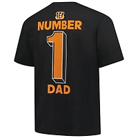 T-shirt noir Fanatics pour hommes, grand et grand, numéro un, papa, Bengals de Cincinnati