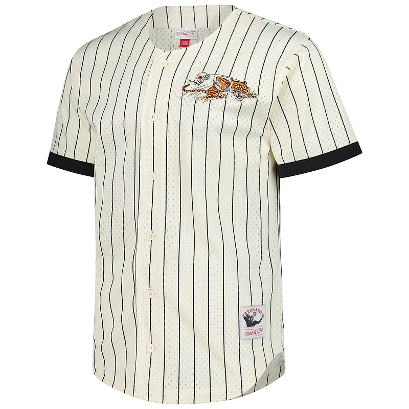 Men's Mitchell & Ness  Cream Cincinnati Bengals Final Seconds Vintage Logo Mesh Button-Up Shirt