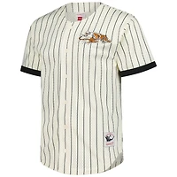 Men's Mitchell & Ness  Cream Cincinnati Bengals Final Seconds Vintage Logo Mesh Button-Up Shirt