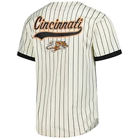 Men's Mitchell & Ness  Cream Cincinnati Bengals Final Seconds Vintage Logo Mesh Button-Up Shirt