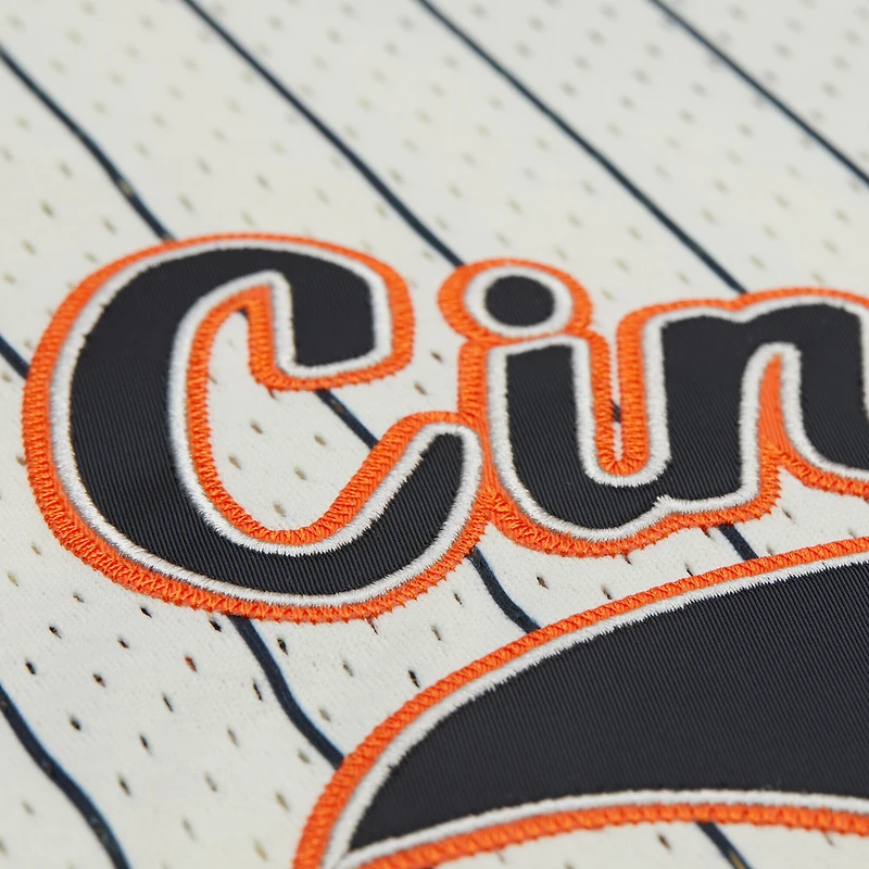 Men's Mitchell & Ness  Cream Cincinnati Bengals Final Seconds Vintage Logo Mesh Button-Up Shirt
