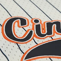 Men's Mitchell & Ness  Cream Cincinnati Bengals Final Seconds Vintage Logo Mesh Button-Up Shirt