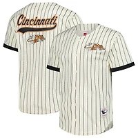 Men's Mitchell & Ness  Cream Cincinnati Bengals Final Seconds Vintage Logo Mesh Button-Up Shirt