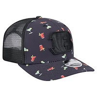 Casquette extensible à boutons-pression New Era bleu marine/noir pour homme Cincinnati Bengals Adventure Drinks Pattern 9SEVENTY