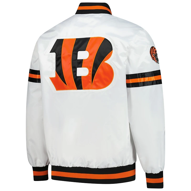 Men's Starter  White Cincinnati Bengals Scout Full-Snap Varsity Jacket